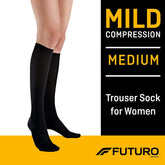 Energizing Trouser Socks for Women, Mild Compression, Medium, Black